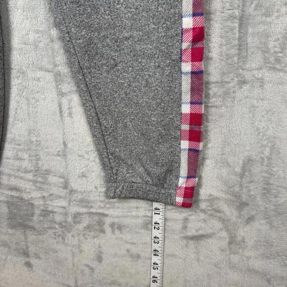 Tommy Hilfiger Gray Jogger Sweatpants Women Size L Plaid Stripe Lounge Pant Soft - Picture 7 of 8